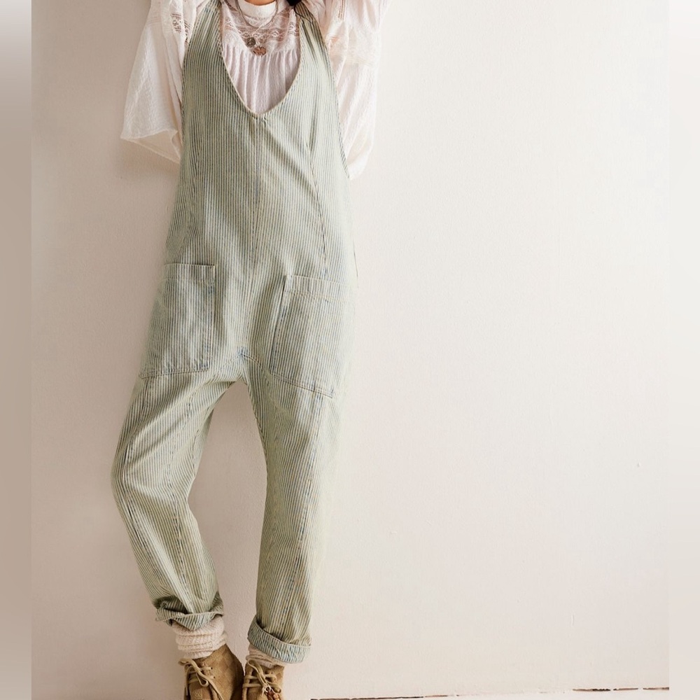 EUC Free People We The Free High Roller Railroad Jumpsuit